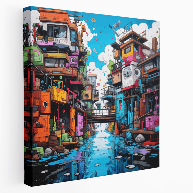 Buntes Graffiti Street Art Leinwandbild