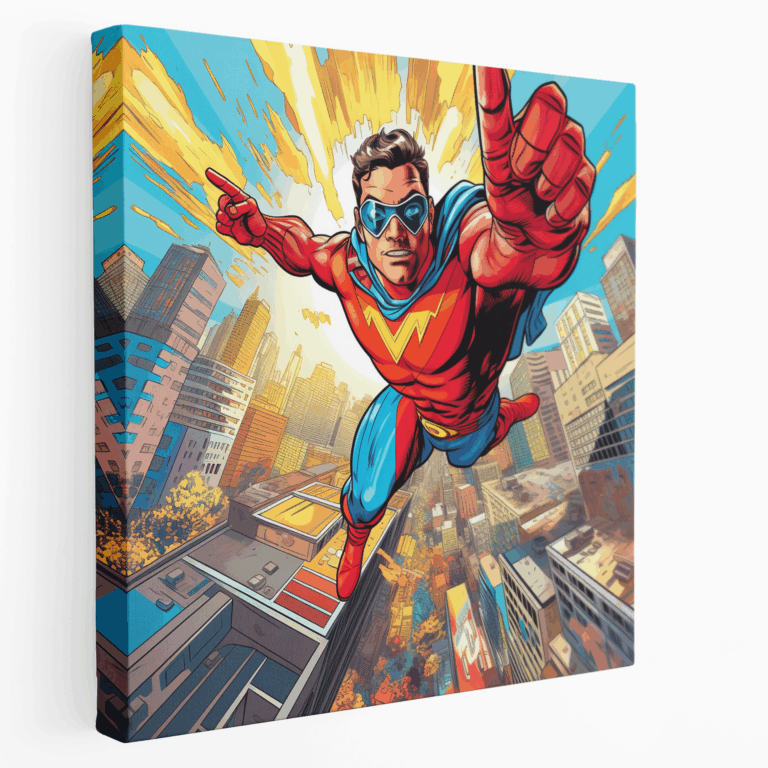 Leinwandbild mit Superhelden-Comicmotiv