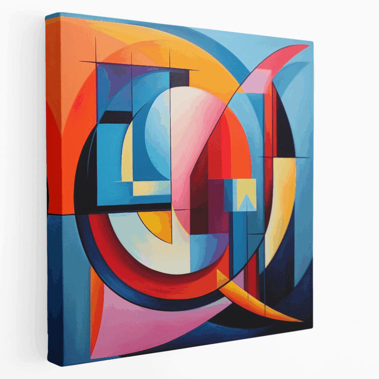 Leinwandbild mit abstraktem geometrischem Bewegungsmuster