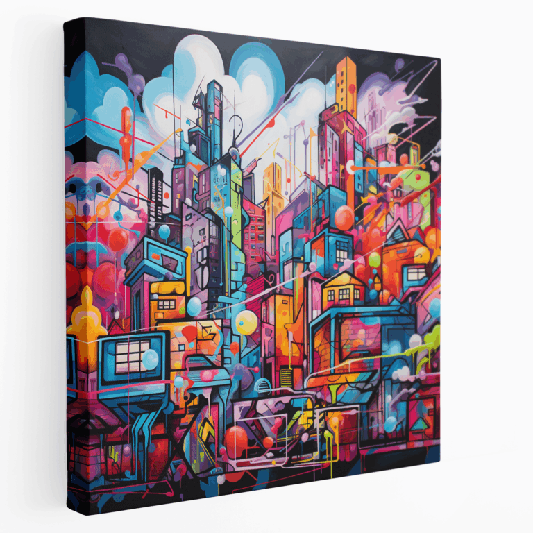 Graffiti Spritzer Stadt Leinwandbild