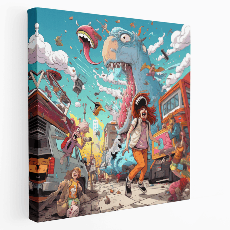 Leinwandbild mit Comicbuch-Humor