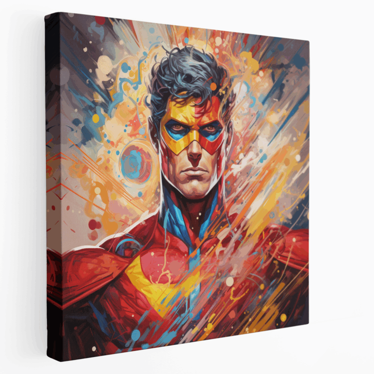 Leinwandbild eines Superhelden-Comicbuchporträts