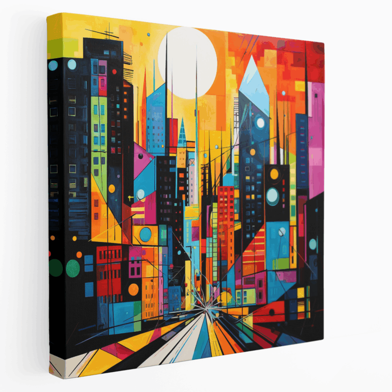 Buntes Stadtpop Leinwandbild