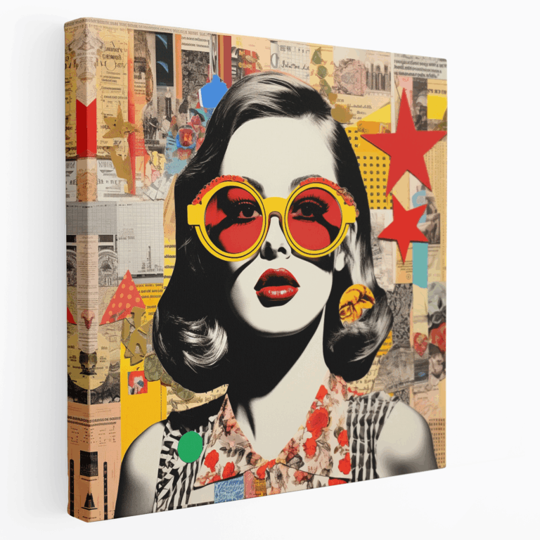 Leinwandbild mit Vintage Magazin-Collage