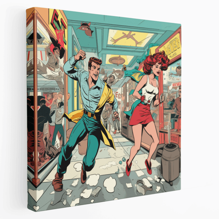 Leinwandbild im Retro Comic Strip Design