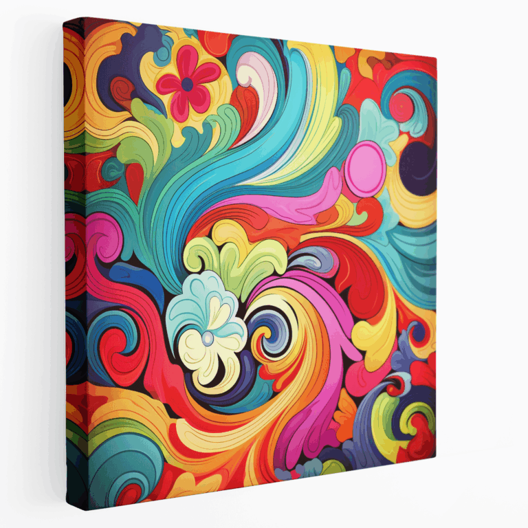 Leinwandbild mit Psychedelischen Wirbeln
