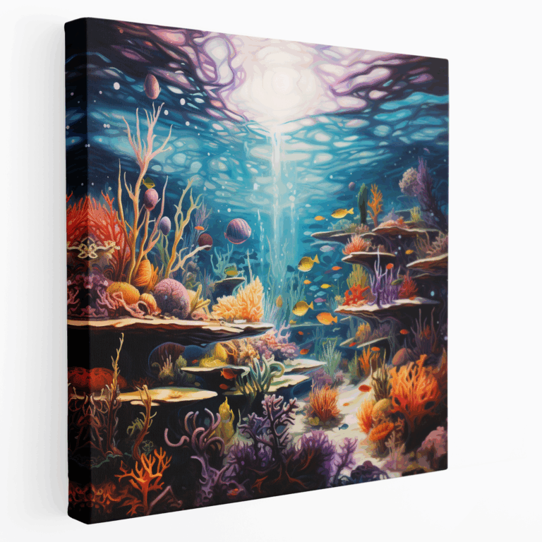 Abstraktes Unterwasser-Psychedelic Leinwandbild