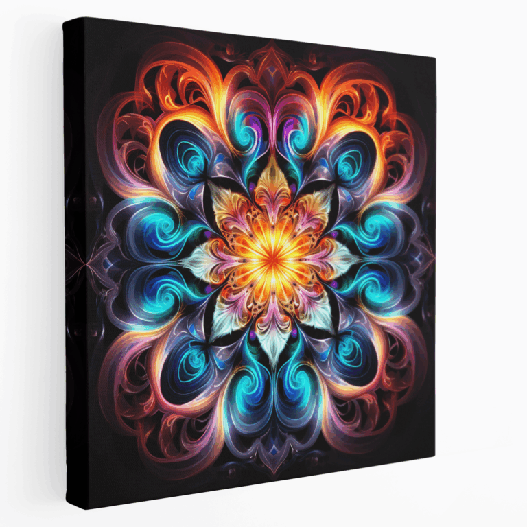 Psychedelisches Fraktal-Kaleidoskop Leinwandbild