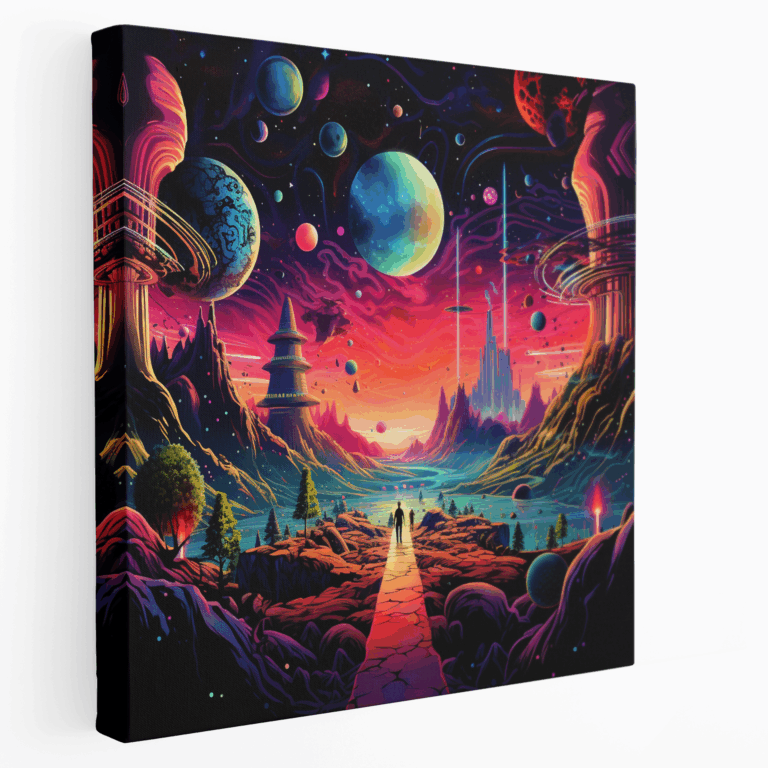Psychedelisches Retro-Sci-Fi Leinwandbild