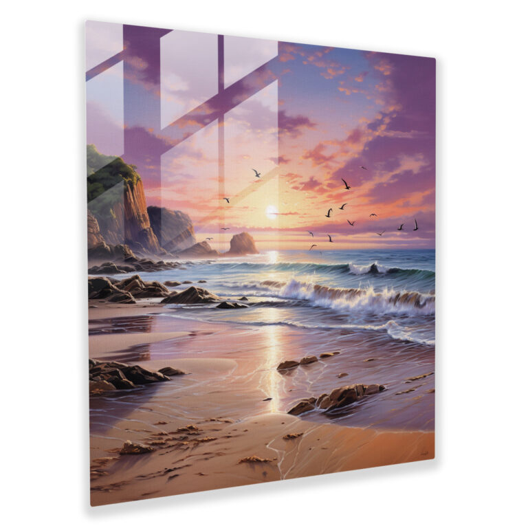 Pastell Landschaft Glasbild - Pastell Glasbild Glas Kunst Wanddekoration