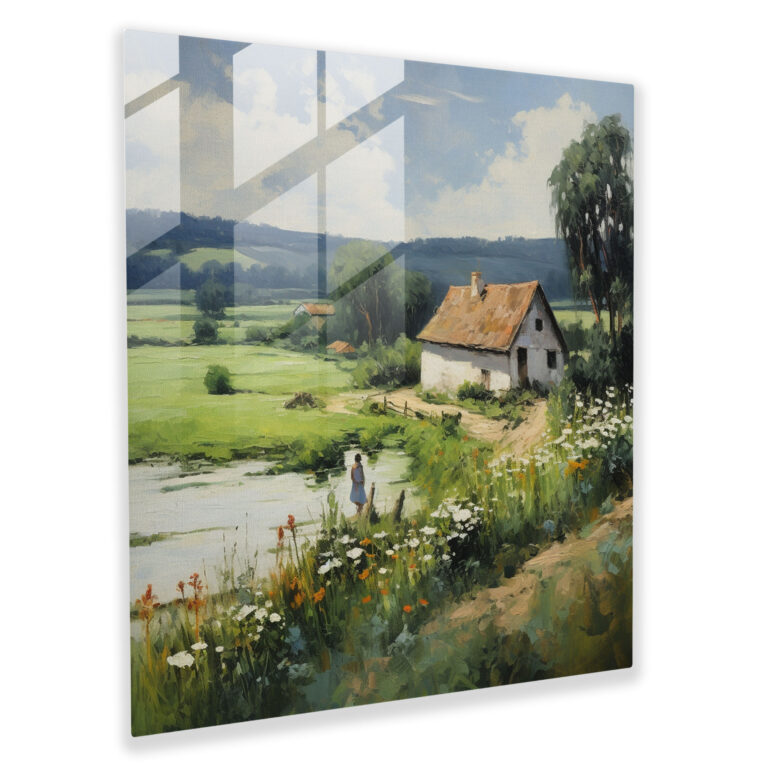 Glasbild Impressionistisches Landschaftsporträt - Porträt Glaswandkunst Landschaft Moderne Kunst