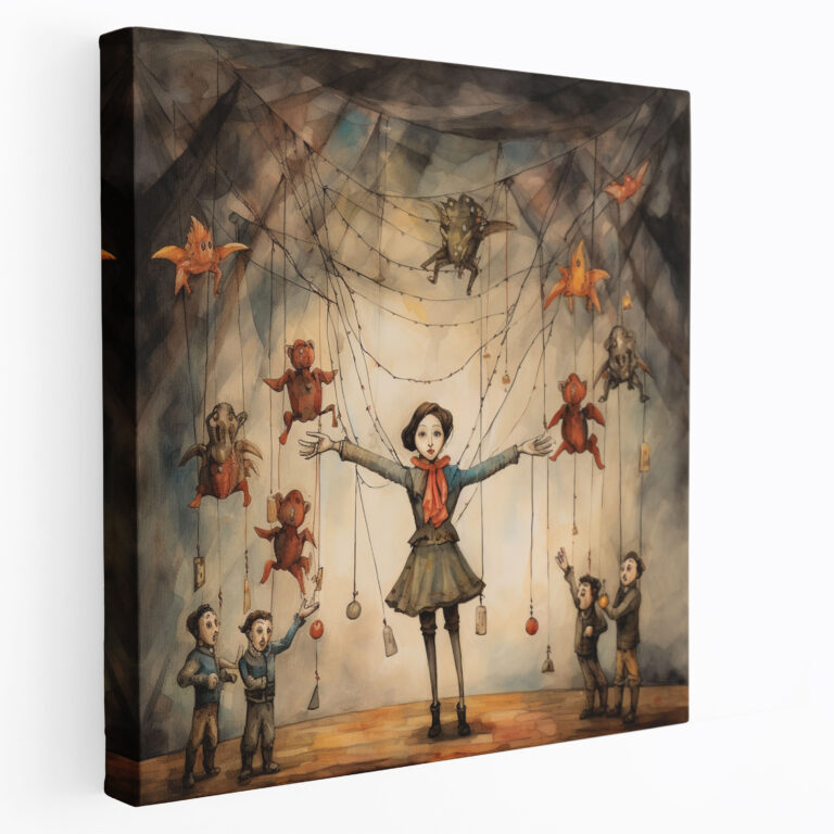 Verspielte tanzende Marionetten Wandkunst - Marionette Leinwand Tanz Wanddekoration