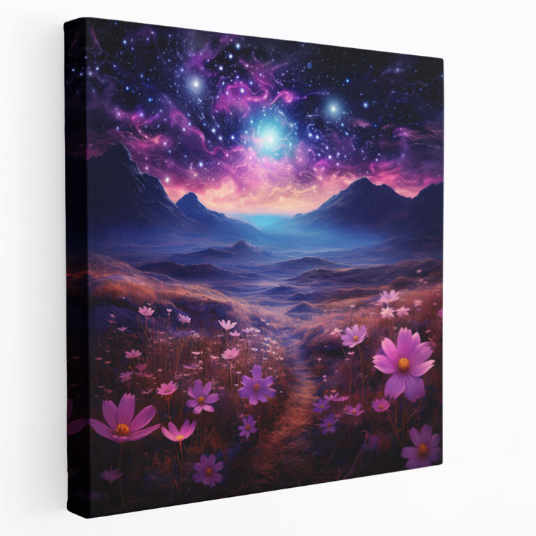 Lila Blumen Leinwandbild - Lila Blumen Leinwandbild Leinwand Wandkunst Lila Wandkunst