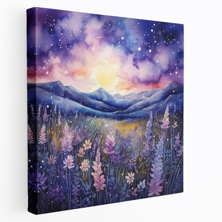Lila Lavendel Leinwandbild - Wanddekoration Wandkunst Leinwand