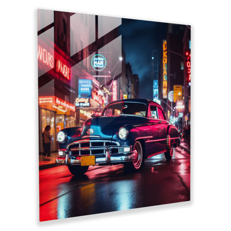 Glasbild Retro Neon Sign - Lebhaftes Retro-Design als Wanddekoration