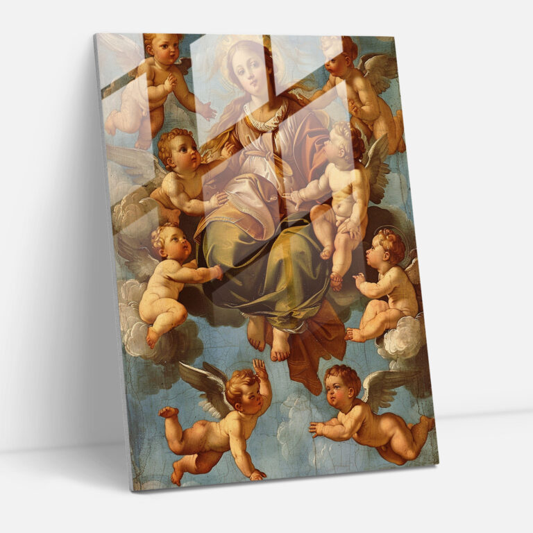 Raffaello Sanzio Glasbild - Moderner Kunst Druck - Wanddekoration