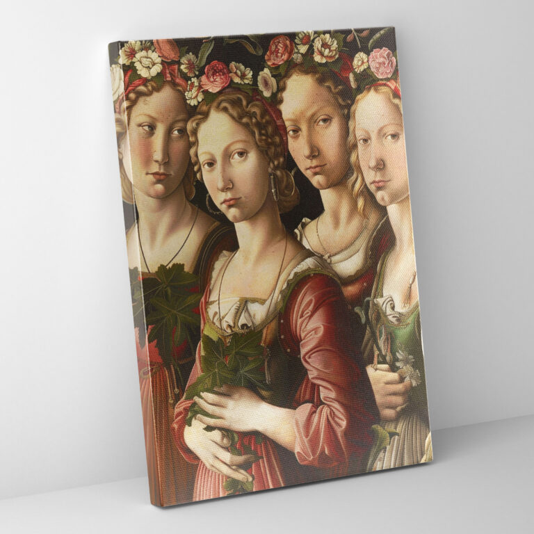 Frauen im Garten Leinwandbild - Raffaello Sanzio Wanddekoration Wandkunst Leinwandkunst