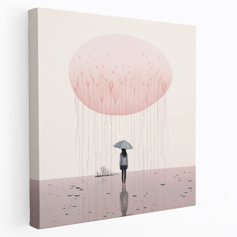 Leinwandbild für Regentage - Regen Leinwand Wandkunst Ruhe Wanddekoration
