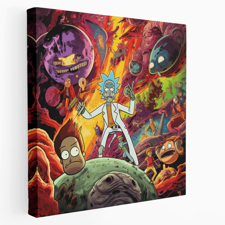 Kosmische Comic-Collage Leinwandbild
