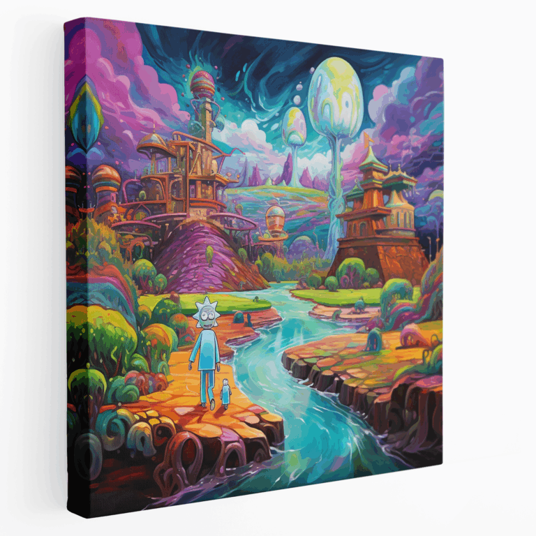 Faszinierendes Landschaft Rick und Morty Leinwandbild