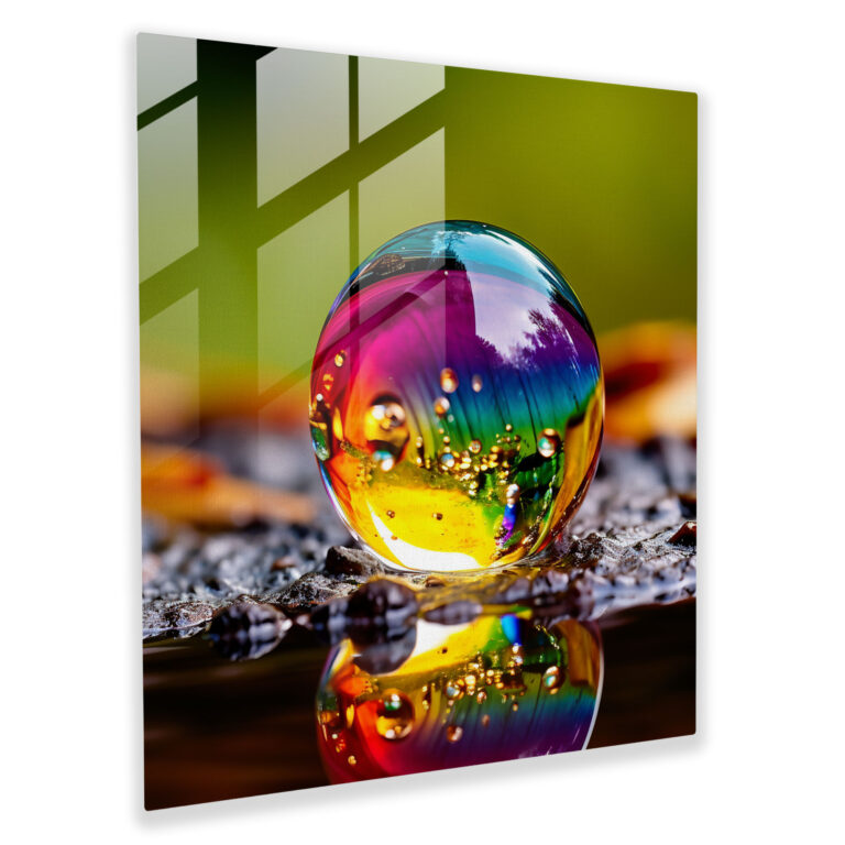 Buntes Spiegelglasbild - Regenbogen Zuhause Dekoration Abstrakte Fotografie