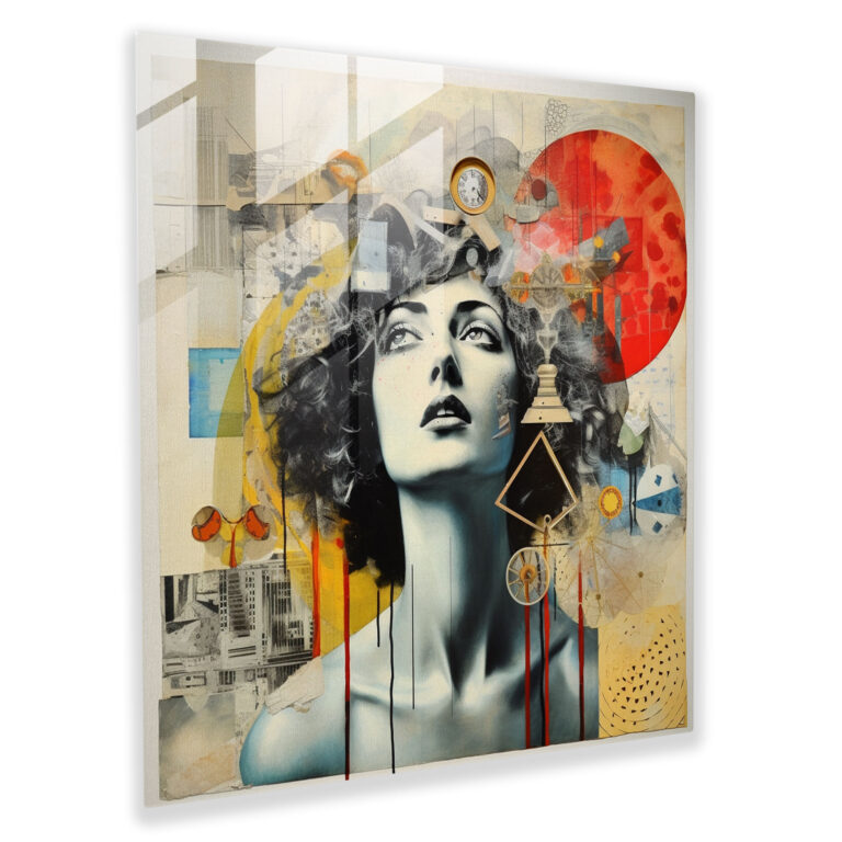 Moderne Glasabbildung des römischen Kolosseums in Mixed-Media-Collage