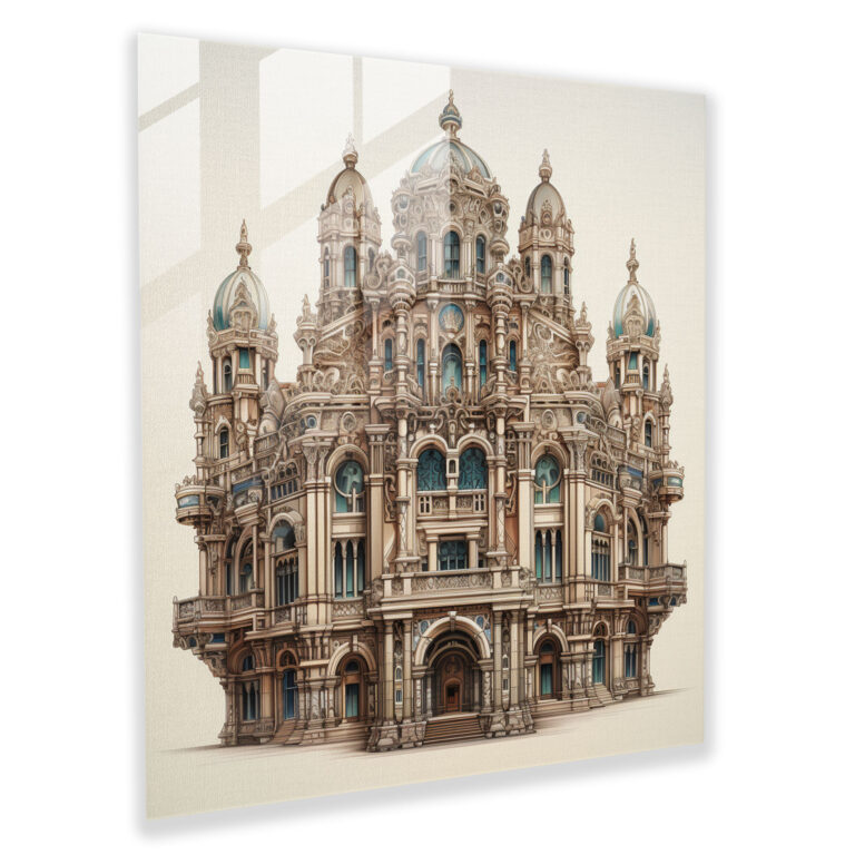 Glasbild Renaissance Architektur - Glasbild Wandkunst aus Glas Architektonisches Design