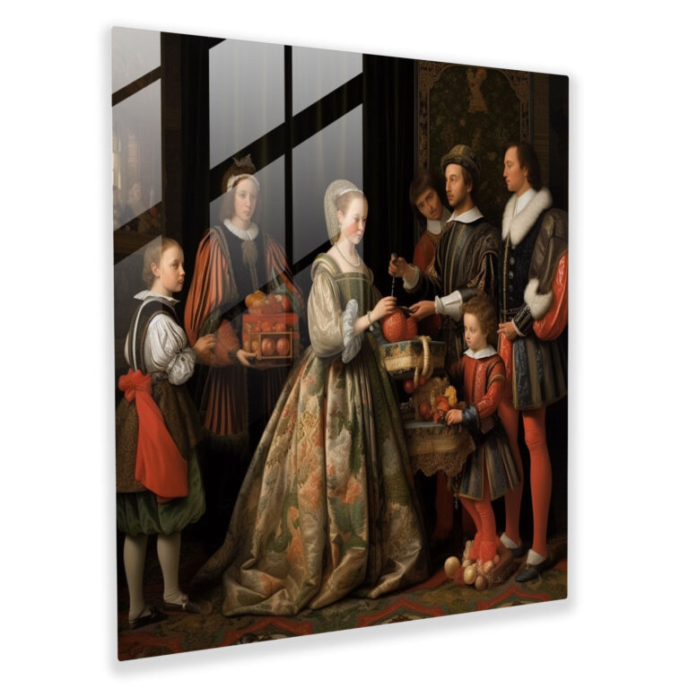 Glasbild Meisterwerk der Renaissance - Historisches Meisterwerk Wanddekoration Glas Kunst