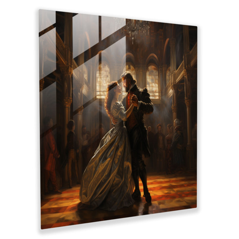Glasbild Renaissance-Tanz - Renaissance Wanddekoration Glas Wandkunst Glasbild