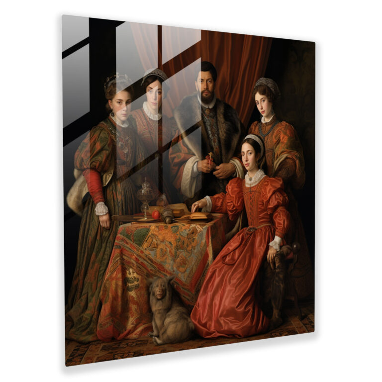 Renaissance Dynastie Glasbild - Renaissance Moderne Kunst Glasbild