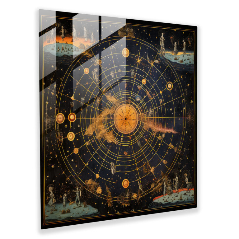 Glasbild Renaissance Sternenhimmel - Konstellationen Wanddekoration