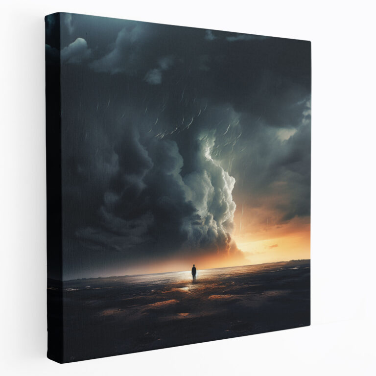 Leinwandbild Ablehnung - Digitale Kunst stürmischer Himmel