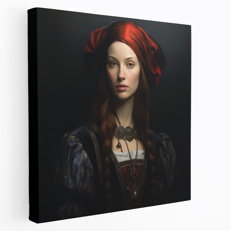 Leinwandbild Renaissance-Porträt - Signatur-Stil Wanddekoration