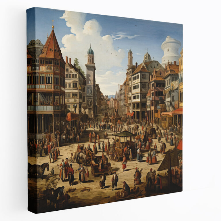 Leinwandbild Renaissance Stadt - Wanddekoration Farbenfroh