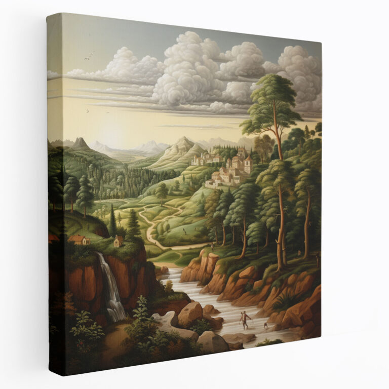 Leinwandbild Renaissance Landschaft - Leinwand Wandkunst Wohnkultur Landschaftsmalerei
