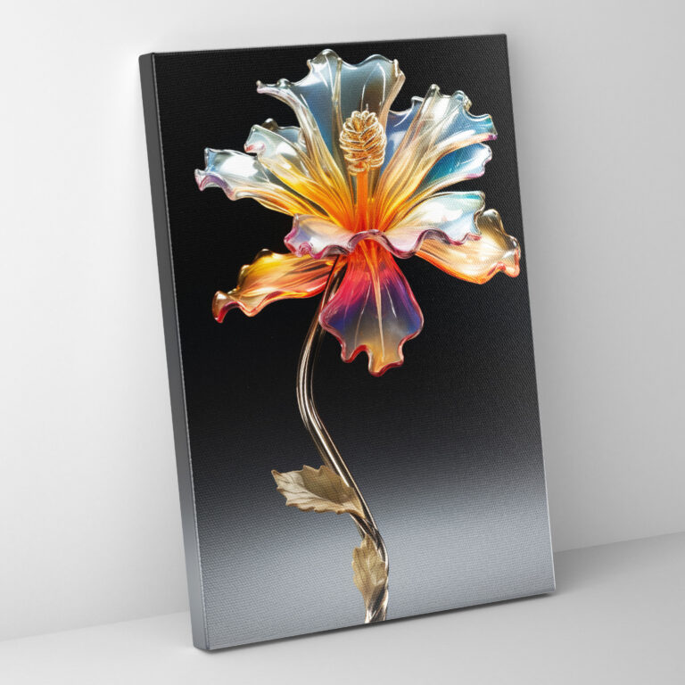 Realistisches Glas Skulptur Leinwandbild - Glas Skulptur Leinwand Wandkunst