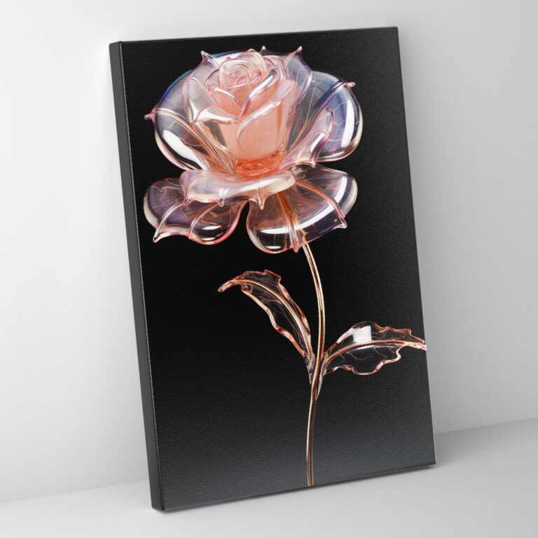 Realistische Glas Skulptur Wanddekoration - Zarte Glas Skulptur Leinwandbild Realistische Glas Skulptur