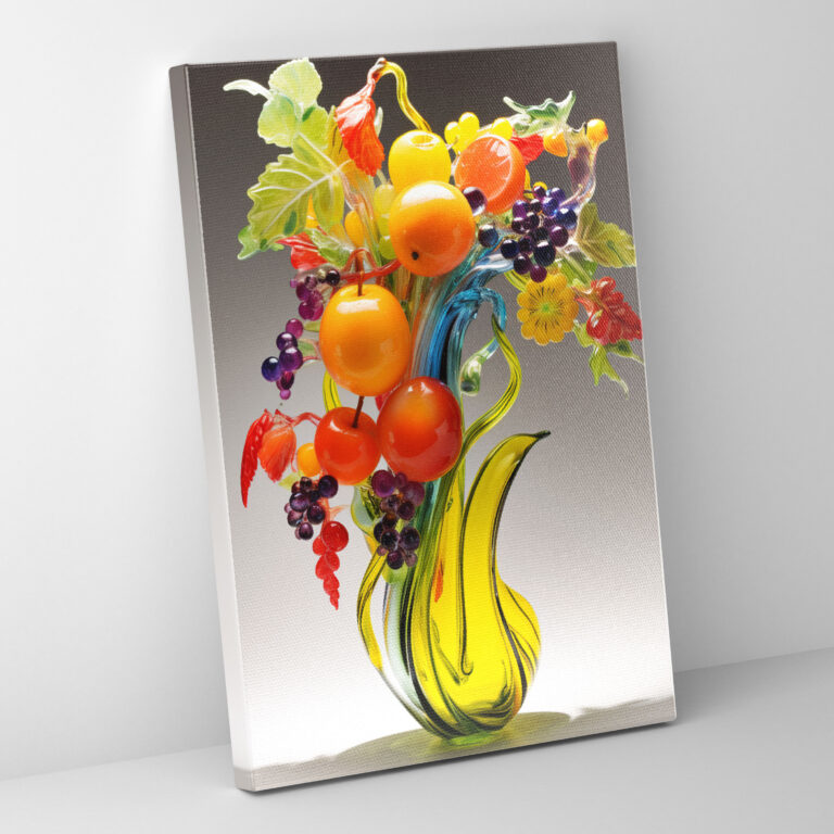 Realistische Glas Skulptur als Wohn-Dekoration - Elegantes Glasdesign mit Vielfarbigen Früchten voller Vitalität