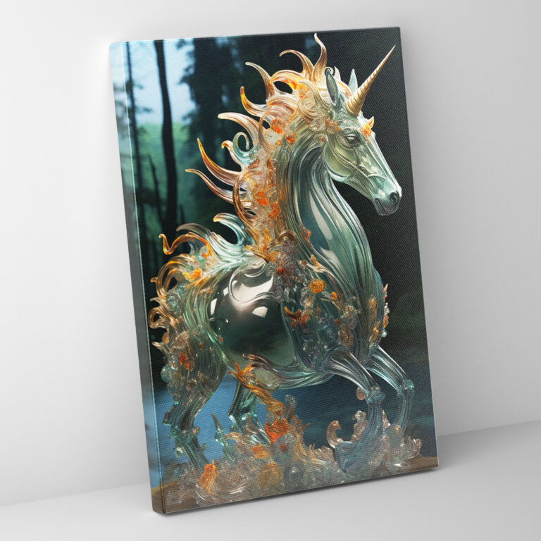 Realistisches Glas Skulptur Leinwandbild - Glas Skulptur Realismus Wunder Verzauberung