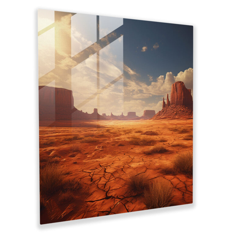 Rotes Indianer Wüstenglas Leinwandbild - Indianer Rot Wüste Landschaft