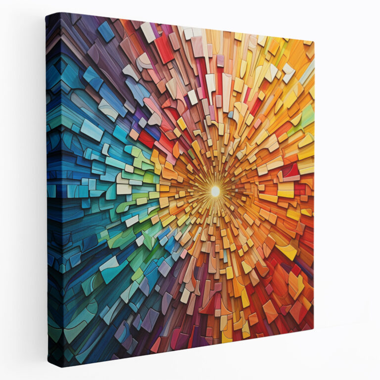 Regenbogen Wanddekoration - Regenbogen Wohnkultur Leinwandbild Mosaik-Optik