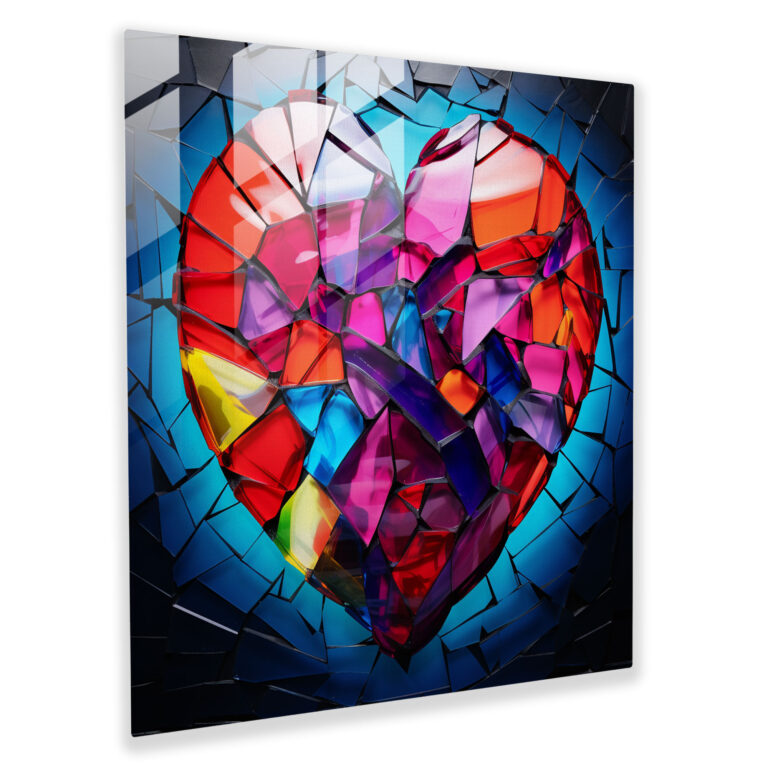 Starken Herzen - Glasbild - Ablehnung Glasbild Wanddekoration