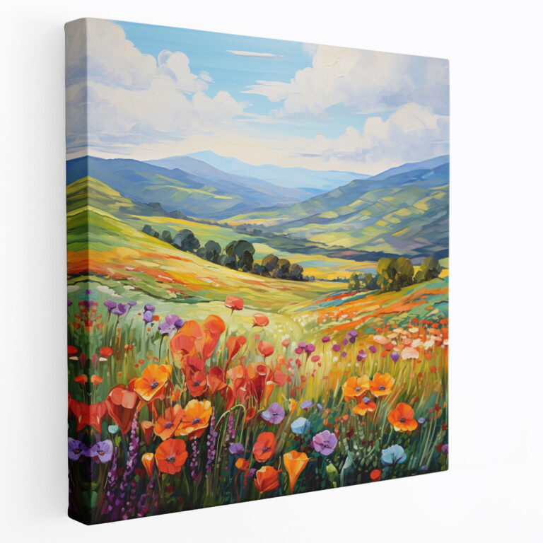Leinwandbild Rolling Stones - Impressionistische Landschaftskunst - Hügel Leinwand Landschaft