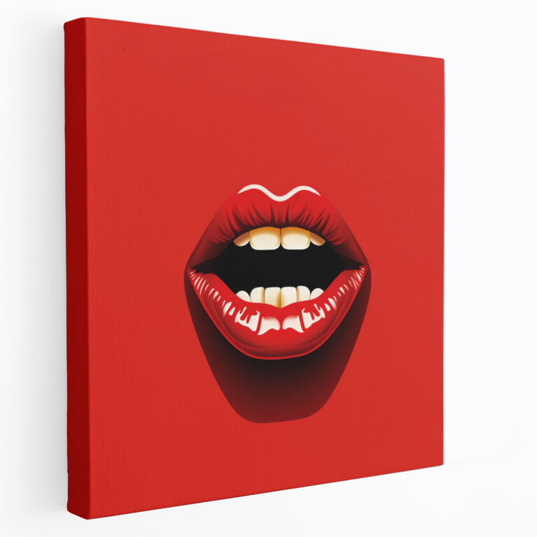 Leinwandbild Rolling Stones - Minimalistische Zungen-Wandkunst - Rolling Stones Zungen-Logo Leinwand Wanddekoration