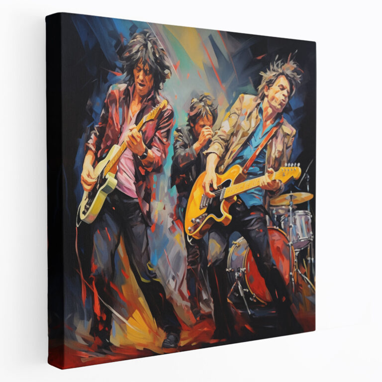 Rolling Stones Impressionist Leinwandbild - Rolling Stones Leinwand Wandkunst Wohnkultur