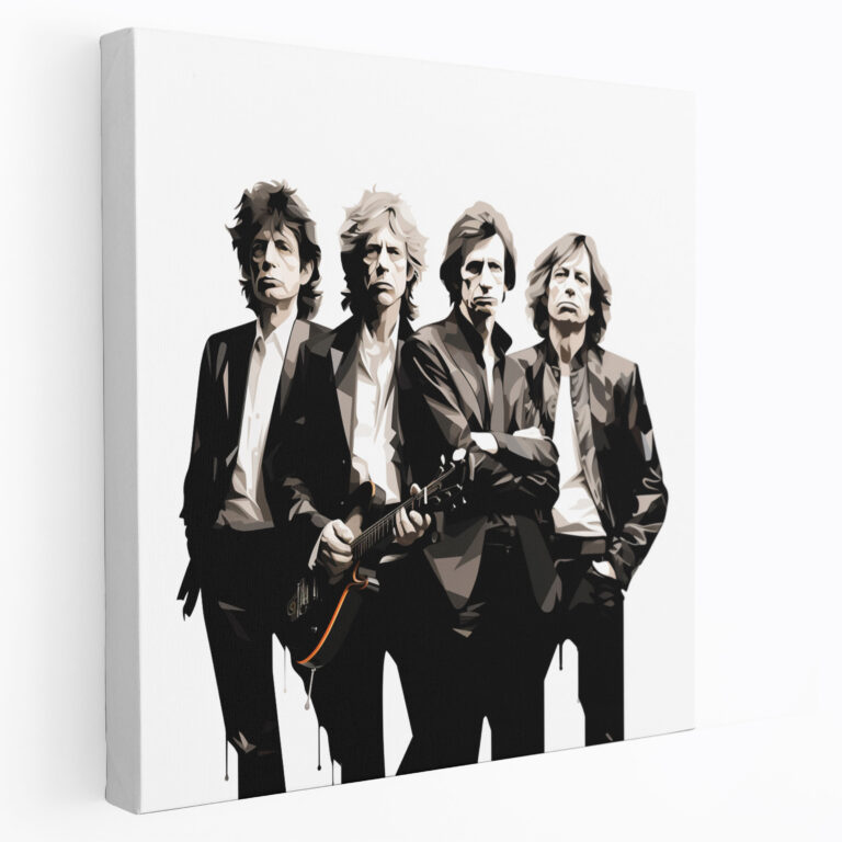 Minimalistisches Leinwandbild Rolling Stones - Klare Linien minimalistisches Design monochrome Töne