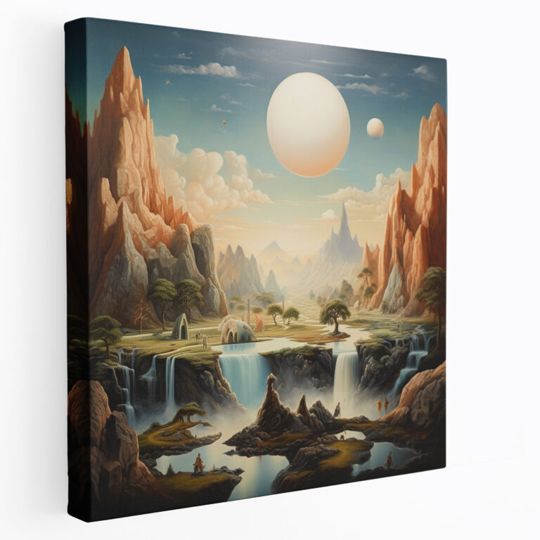 Surrealistisches Leinwandbild der Rolling Stones - Leinwandbild Fantasie Staunen