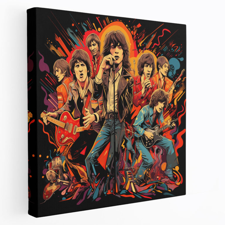 Rolling Stones Retro Leinwandbild - Rolling Stones Leinwandbild Greatest Hits Retro-inspirierte Kunstwerke