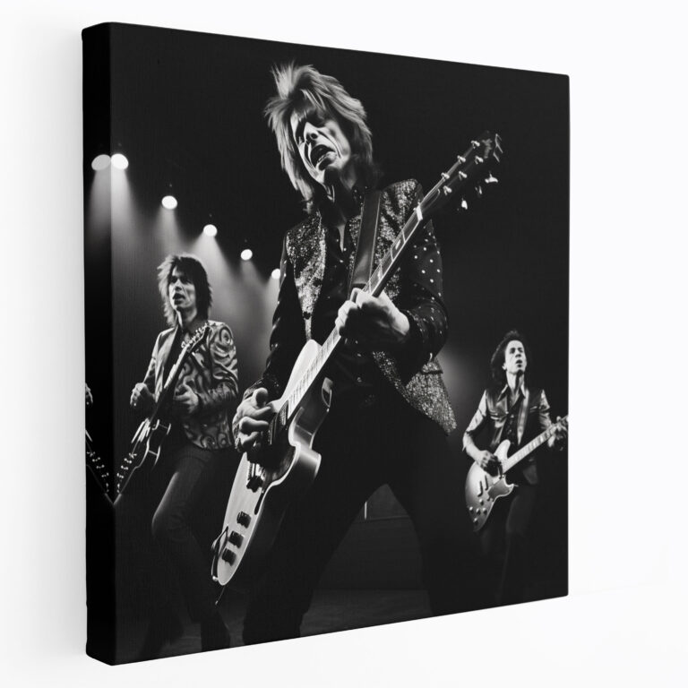 Leinwandbild Rolling Stones - Schwarz-weiß Fotografie - Rolling Stones Wandkunst Leinwandbild