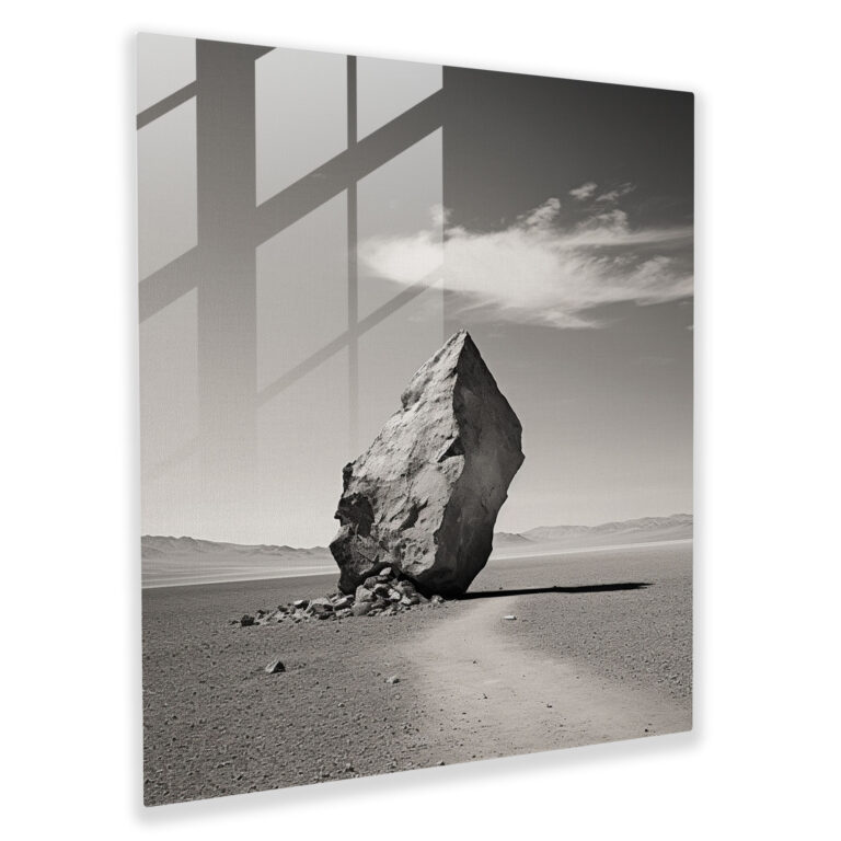 Rolling Stones Monochromatisches Glasbild - Rolling Stones monochromatisches Foto Glaswandkunst Einsamkeit